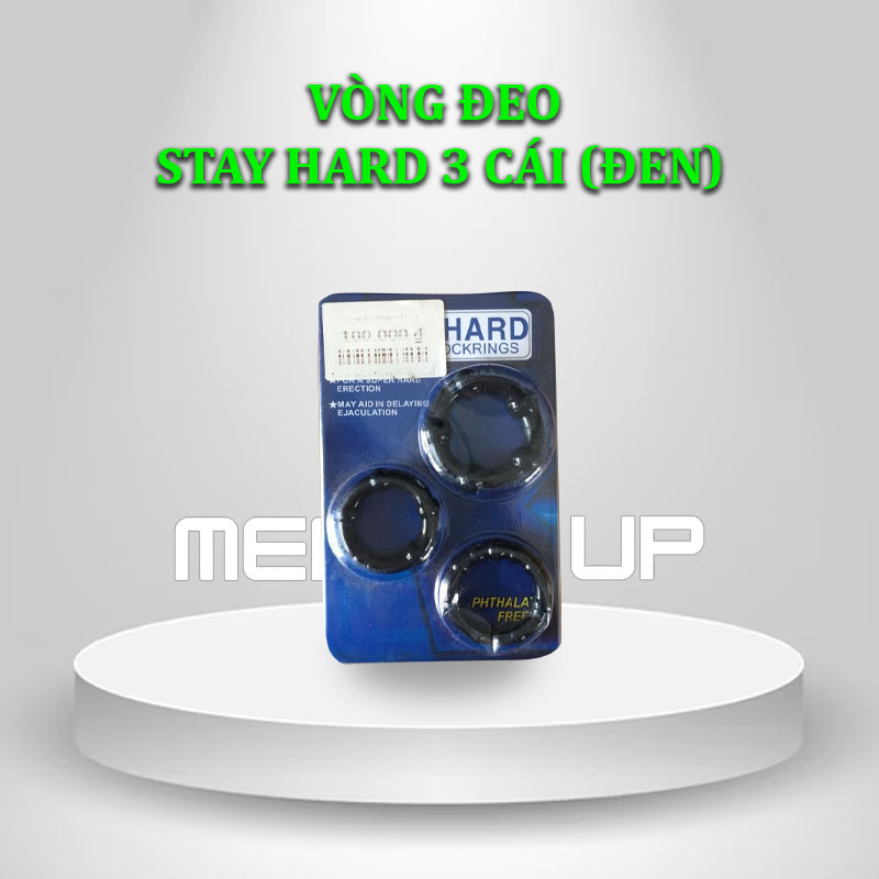 Vòng đeo Stay Hard 3 cái (Đen)