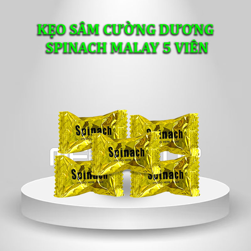 Kẹo sâm cường dương Spinach Malay 5 Viên