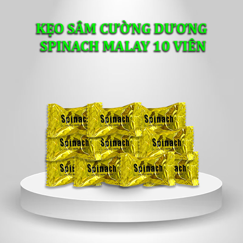 Kẹo sâm cường dương Spinach Malay 10 Viên