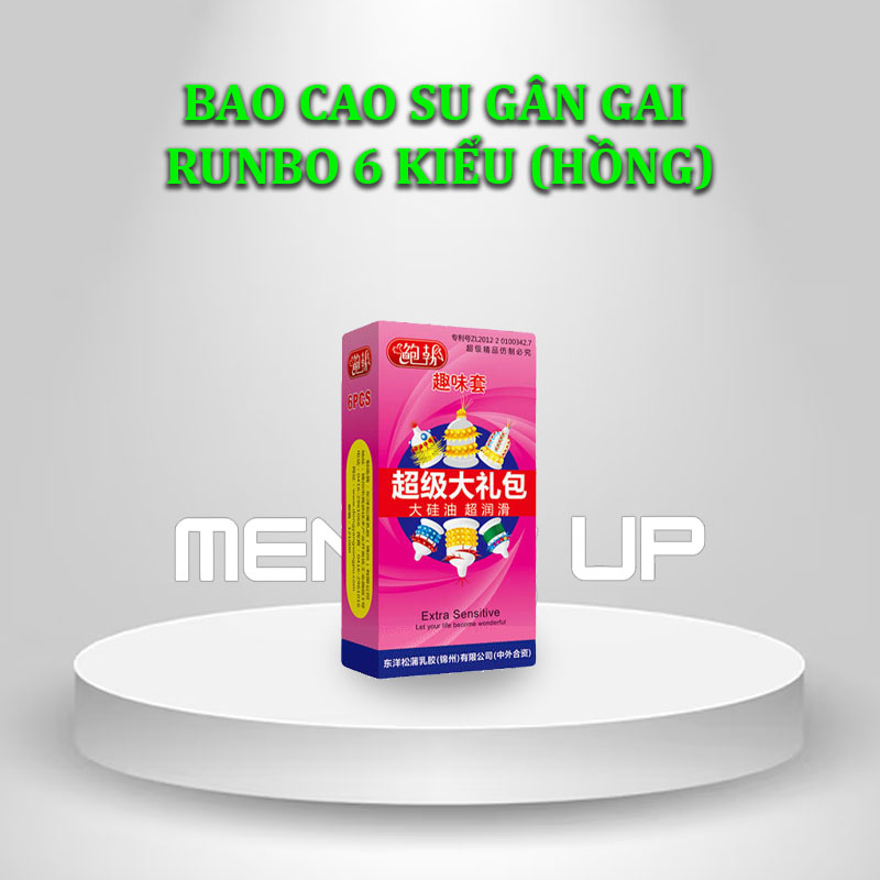 Bao Cao Su Gân Gai Runbo 6 kiểu (Hồng)