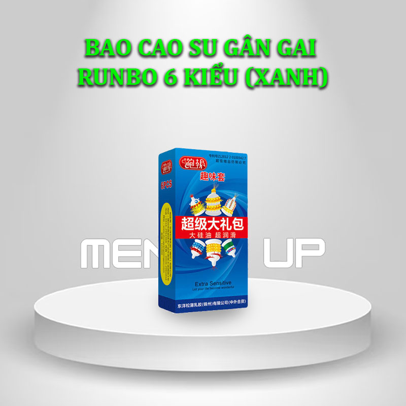 Bao Cao Su Gân Gai Runbo 6 kiểu (Xanh)