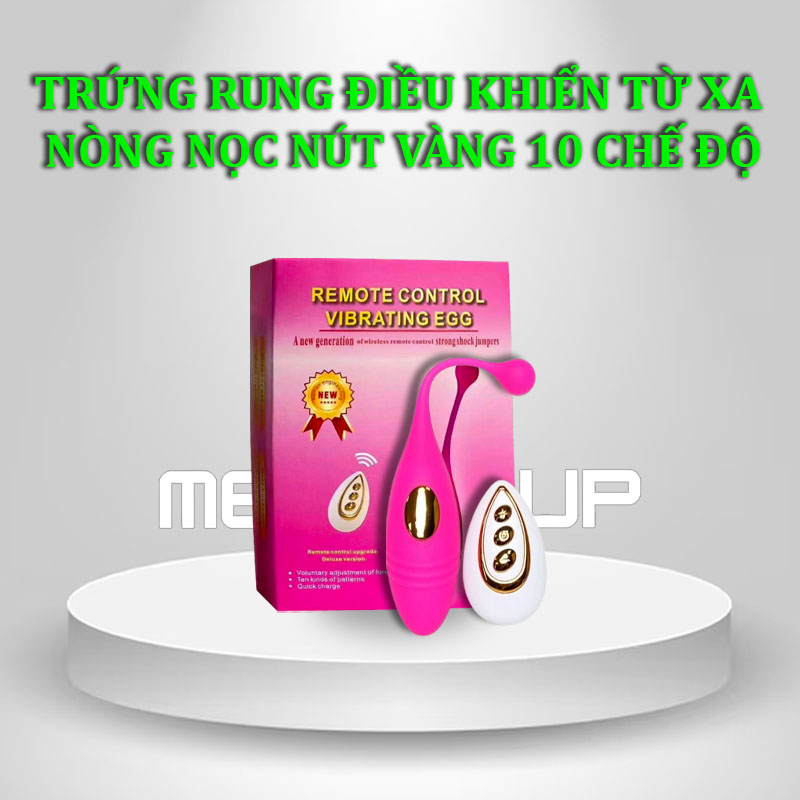 Trứng Rung Điều Khiển Từ Xa Nòng Nọc Nút Vàng 10 Chế Độ